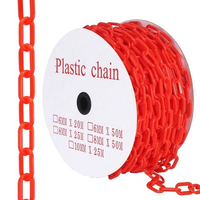 240FT Plastic Safety Chain 1.5in Links 6mm Thick included 50 Hooks