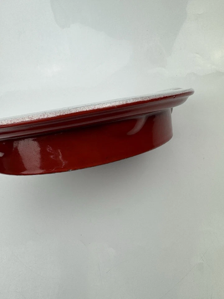 Vintage Copco Michael Lax Denmark Red Cast Iron Enamel Aebleskiver Pan MCM. - Image 4 of 4