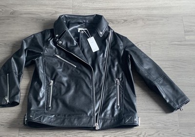 M&S Women/Ladies Faux Leather Black Biker Jackets Size UK 14 (BNWT)