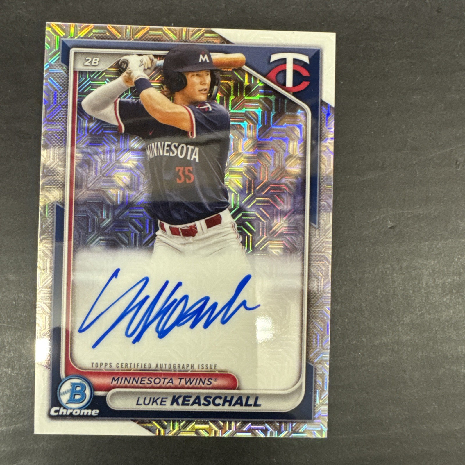 Luke Keaschall 2024 Bowman Chrome Mega Mojo Refractor Auto Twins BMA-LK Rookie