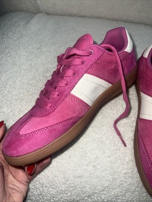 Zara Suede pink sneakers Sz 38 | eBay