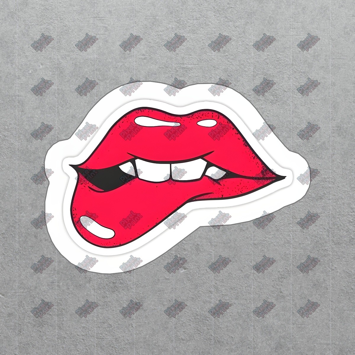 Vibrant Red Lip Vinyl Sticker Fun Decal for Laptops, Water B