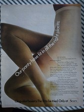 1968 Women's Sears Cling-alon Hosiery Pantyhose legs fit right place vintage Ad