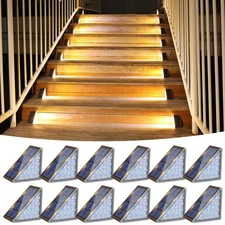 Solar Step Lights Outdoor Waterproof, LED Outdoor Stair Lights, Solar Step Li...