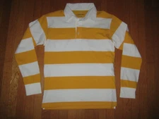 NEW Crewcuts Boys 12-14 Junior Varsity Rugby Shirt Yellow White Stripe NWOT