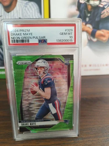 2024 Prizm - Drake Maye - Green Pulsar - PSA 10