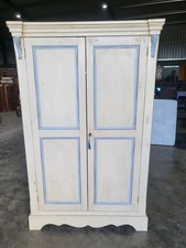 Antique repro painted double door wardrobe cornice plinth