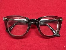 Sellstrom Safety Glasses 677 Glasses 5-3/4 Spat. Clear Black Frame-Vintage!