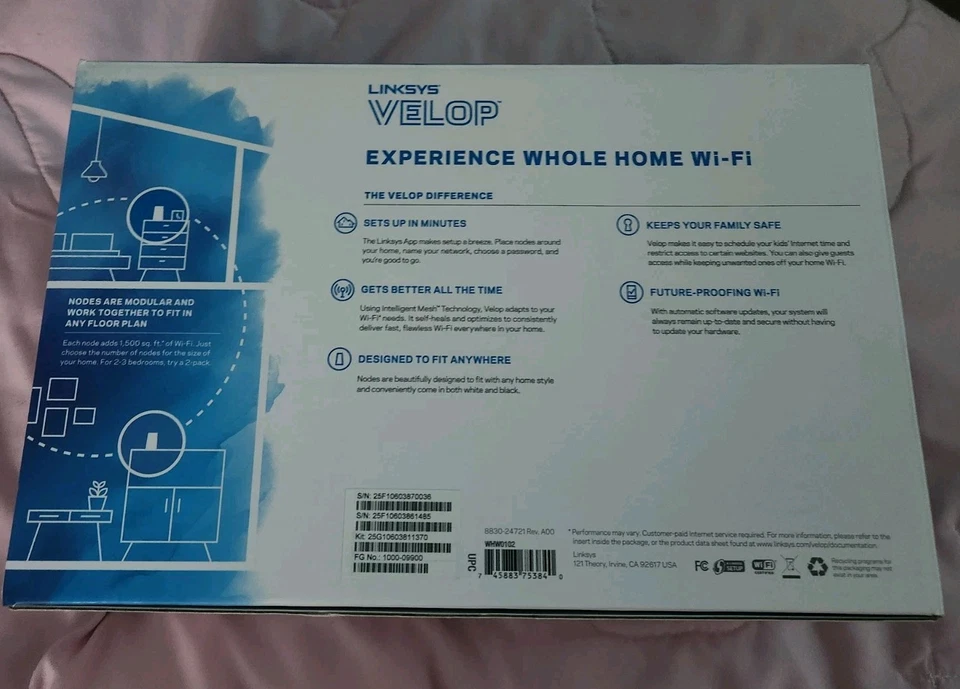 Linksys WHW0102 Velop AC2600 Dual-Band Whole Home Wi-Fi Intelligent Mesh System - Image 2 of 4