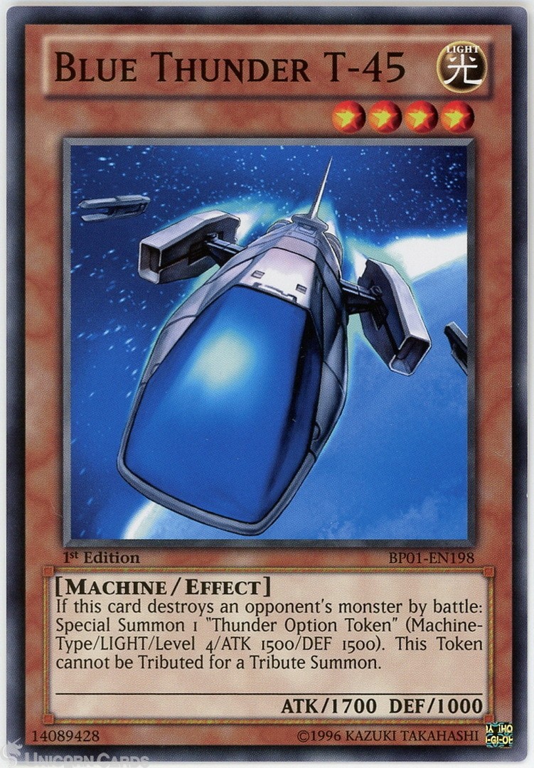 BP01-EN198 Blue Thunder T-45 : Starfoil Rare 1st Edition Mint YuGiOh Card