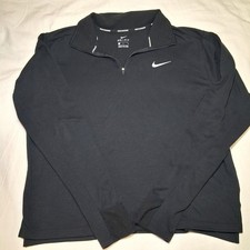 Nike Running Pullover Mens Large Black Dri-FIT 1/4 Zip Long Sleeve Cold Weather