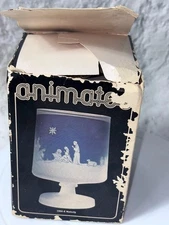 Vtg L E Smith Glass Co ANIMATES Christmas Eve 1970E 6" Fairy Lamp Candle Holder