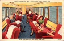 ULTRA MORDEN PARLOR CARS ON THE NEW "400" STREAMLINER Unposted