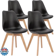 OLIXIS Dining Chairs Set of 4 Kitchen Mid-Century Modern Chairs with Wood Leg