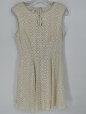 London Times Dress Womens 8  Lace Overlay Bodycon Mini Sexy Vintage Y2K Zip Up