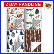 4 Pack Soft Woodland Baby Blankets  30  X40 for Unisex Girls or Boys Breathable...