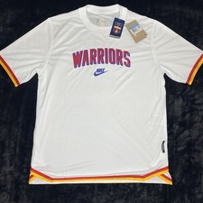 nike golden state warriors pregame shirt M top White FZ0141-100 City Edition