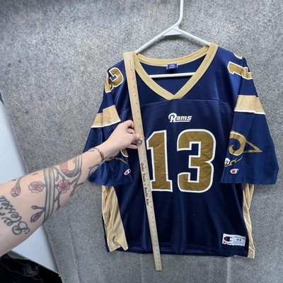 Vintage Kurt Warner St Louis Rams Jersey Mens Large Blue NFL