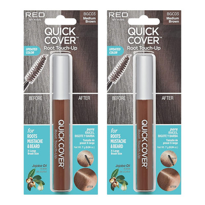 Quick Cover Root Touch up Rescue (Medium Brown 2 Pack), Mascara Natural Water-Re