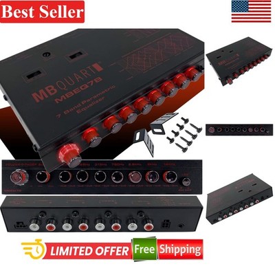 7-Band Car Audio Graphic Equalizer Compatible With Car Radio 9V Half-DIN Silver