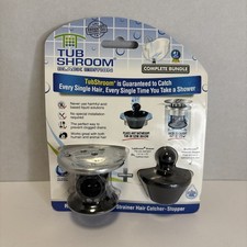 TubShroom Chrome Strainer Hair Catcher Drain Protector with StopShroom for Tub