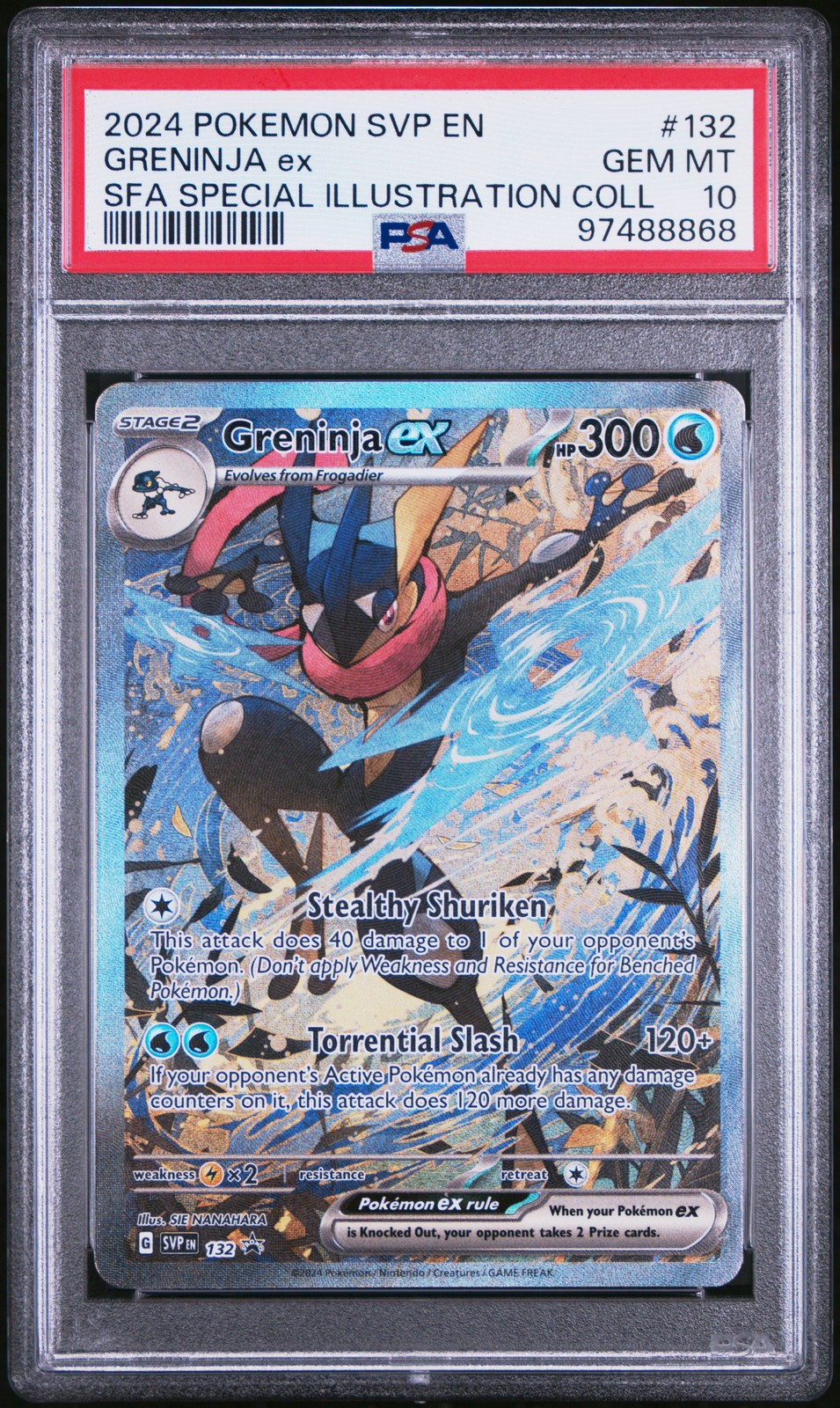 2024 POKEMON SVP EN-SV BLACK STAR PROMO #132 GRENINJA EX PSA 10