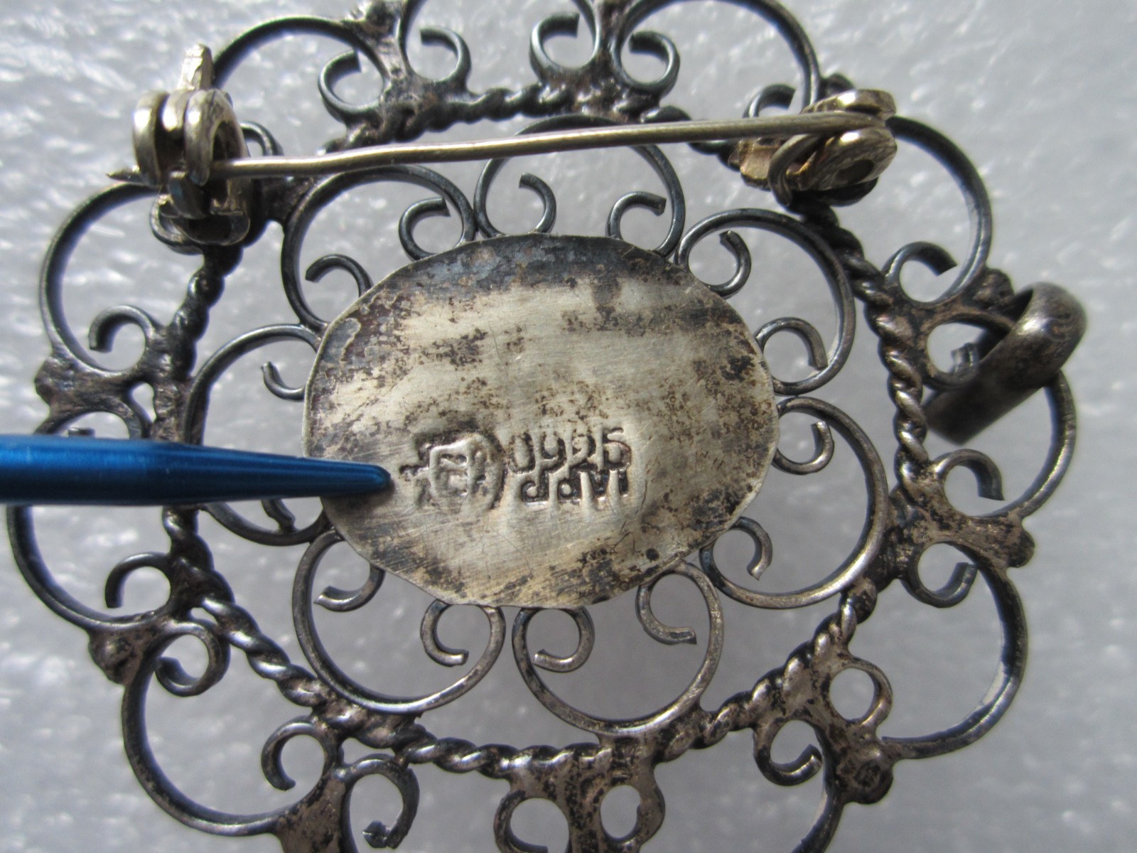 VTG MEXICAN SOLID STERLING SILVER OPALESCENT GLAS… - image 6