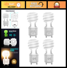 13W GU24 CFL Light Bulbs 2700K Warm White Spiral 2-Prong Indoor Lighting 4-Pack
