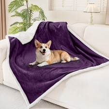 Waterproof Blanket Throw for Large Dogs, Soft Reversible Dog Blanket for Sofa...