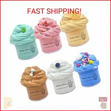 Butter Slime Kit 6 Pack Pre Made Sludge Toy for Party Favors, Super Soft and Non