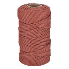 0.2" 328 Feet Macrame Cord, Cotton Cord Rope String 4 Strands Rust Red