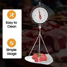22lbs Double-sided Supermarkets Dial Hanging Scale Circular Hanging Scale