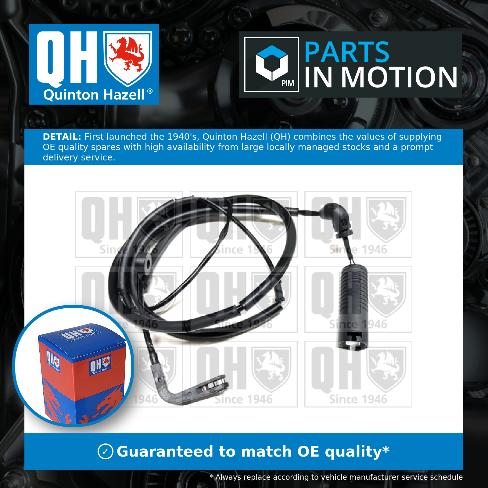 Brake Pad Wear Indicator Sensor Rear BWI1215 Quinton Hazell Warning Contact Wire