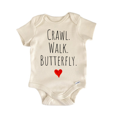 Crawl Walk Butterfly Newborn Baby Onesie  Bodysuit