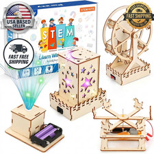 STEM Kits for Kids Ages 8-10-12, 5 Set Wooden 3D Puzzles, Educational Science Ex