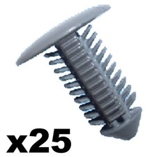 25x Grey Trim Panel Fir Tree / Spruce Button Clips 7-8mm Hole- 18mm Head