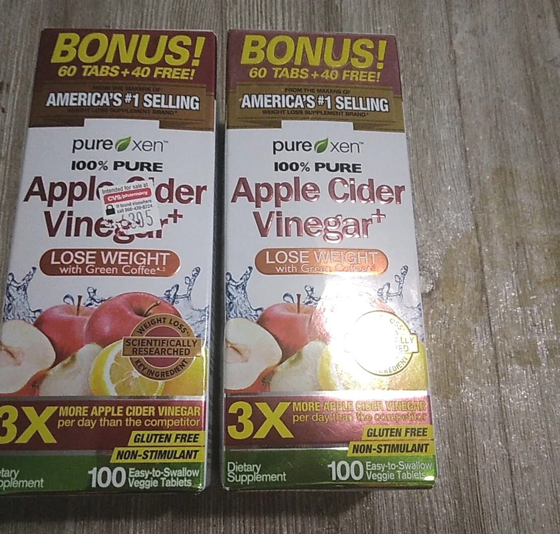 Pure Xen Lot 2 Boxes Apple Cider Vinegar Veggie Tablets 200 eBay