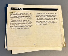 Vintage 1980s NES Nintendo RAMBO&rsquo;s REVENGE Org Instruction Game Booklet Manual