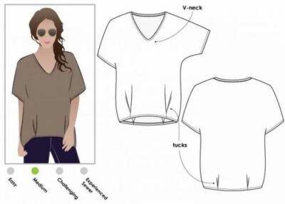 Style Arc Schnittmuster Daphne Tunika Top Größen 18-30