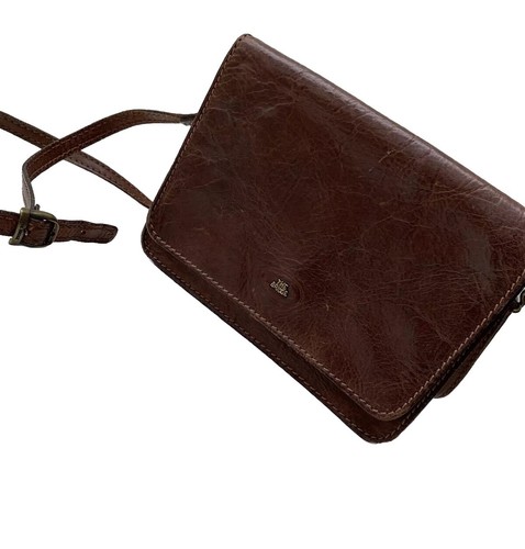 The Bridge Messenger Bag Brown Leather Crossbody Bag Italy Vintage
