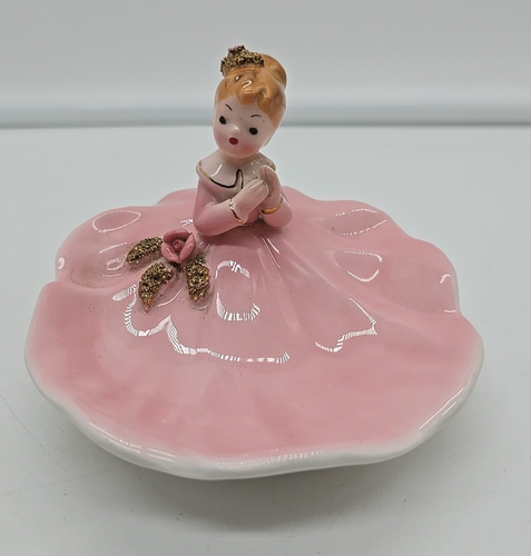 Vtg JOSEF ORIGINALS ~1950 Trinklet Dish ~ PINK - Picture 2 of 15
