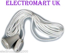 CEILING  LIGHT SWITCH WHITE NYLON PULL CORD BATHROOM SHOWER 1.5M