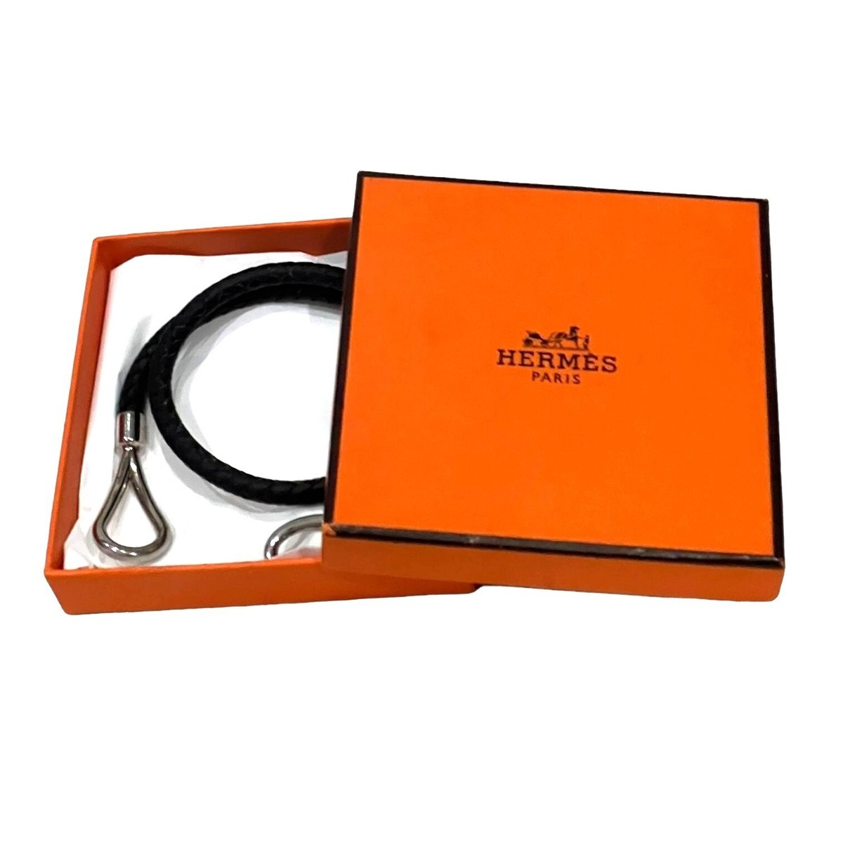 HERMES Jumbo: Black/Silver Double Tour Bracelet #146 | eBay HERMES Jumbo: Black/Silver Double Tour Bracelet #146 | eBay