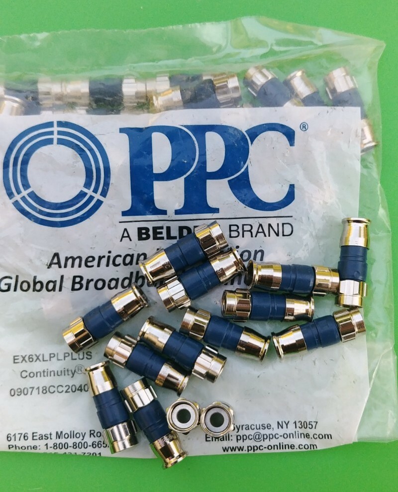 Conectores PPC Ex6xl Plus para RG6 con una cantidad de 1000 unidades