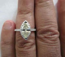 2.50 Carat 18K Gold Diamond Engagement Ring Center 2.00 Carats J-SI2 Value 39K 