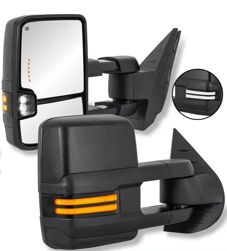 Pair Switchback Power Folding Heated Tow Mirrors For 2007-2013 Suburban Yukon