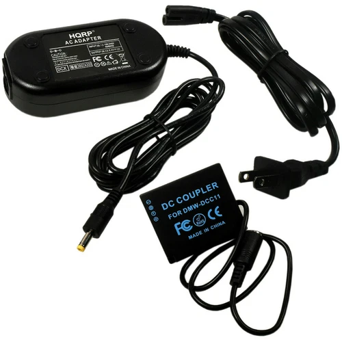 HQRP Kit AC Power Adapter + DC Coupler for Panasonic DMW-DCC11 DMW-AC8 DMW-AC8PP