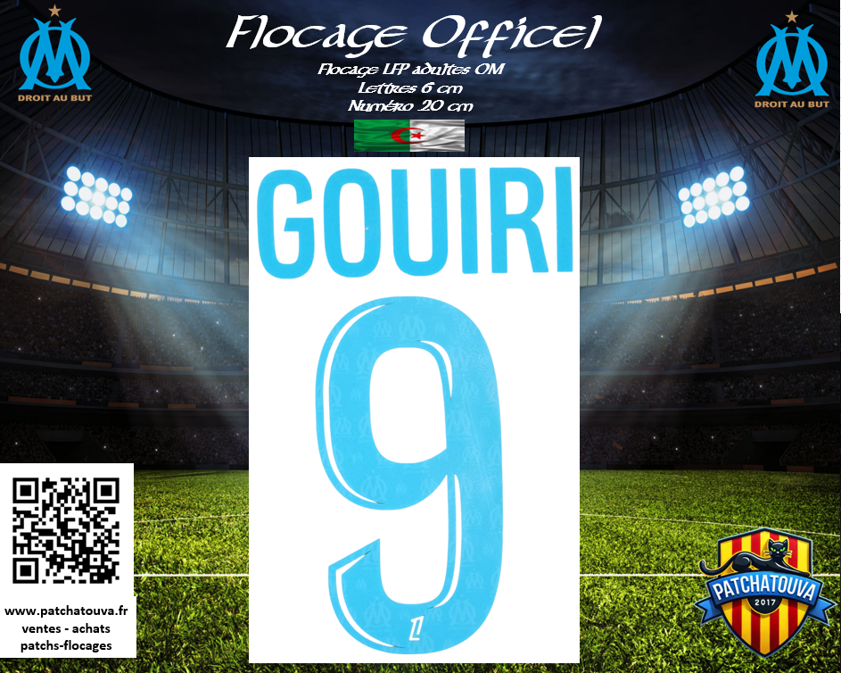 Flocage officiel OM Ligue 1 away/third 2021/23 N°9 Milik