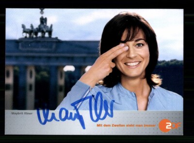 Maybrit Illner ZDF Autogrammkarte Original Signiert # BC 220627