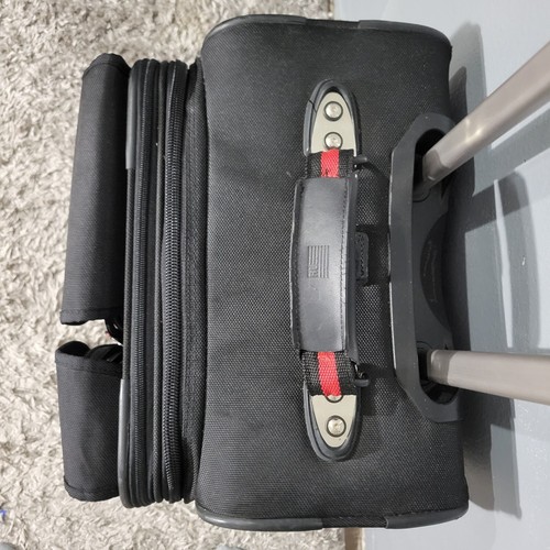 Polo Ralph Lauren Rolling canvas Carry-on Travel Suitcase canvas Luggage Black - Picture 10 of 10